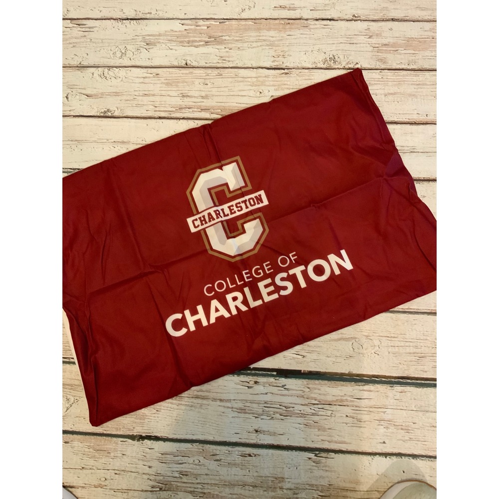 College of Charleston Cougars Reversible Pillowcase and Sticker Set Maroon NWOT